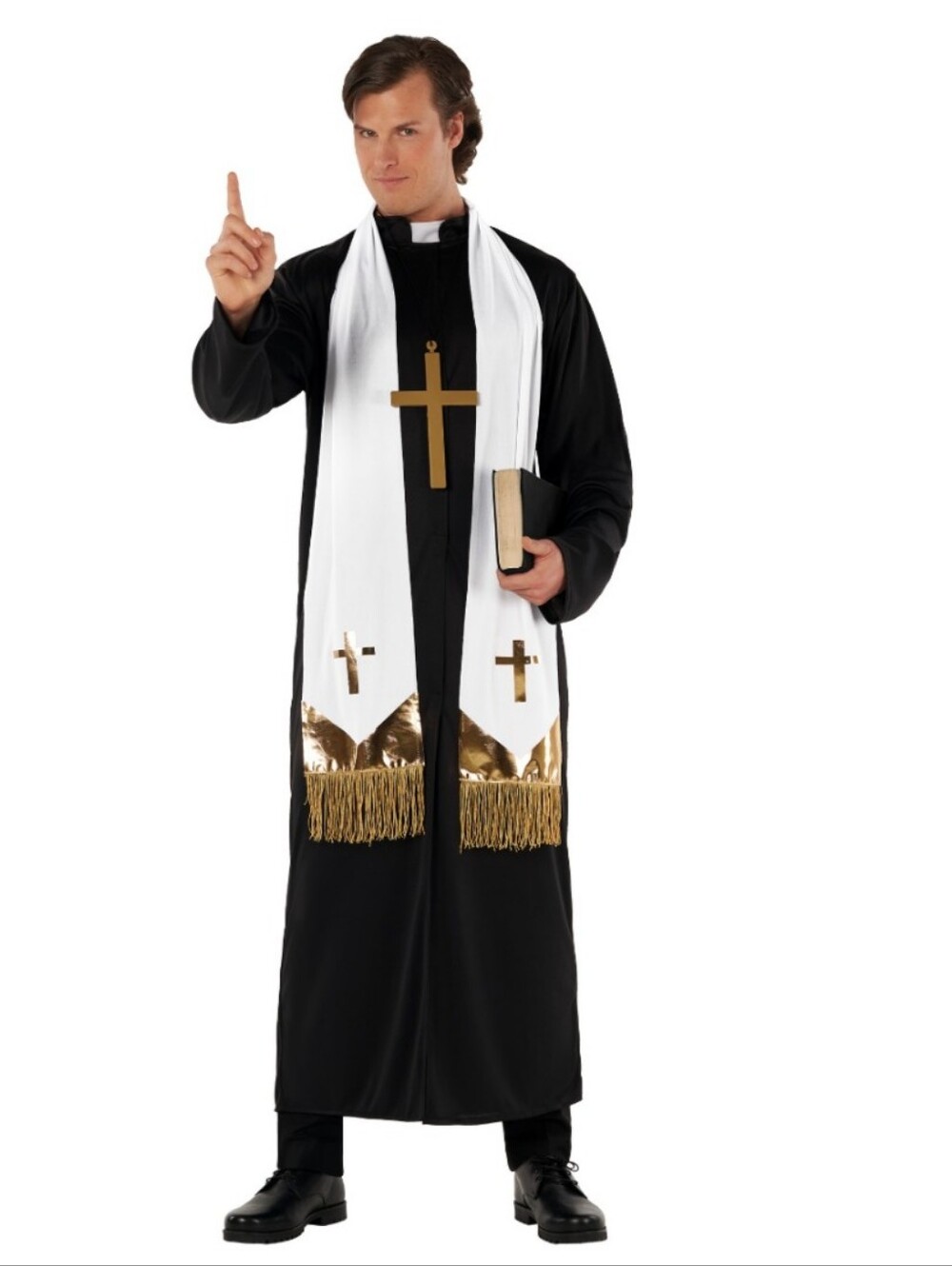 Mens Priest Religious Costume Size Large Halloween